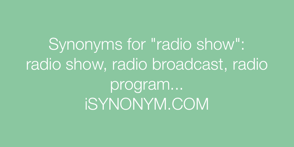 Synonyms radio show