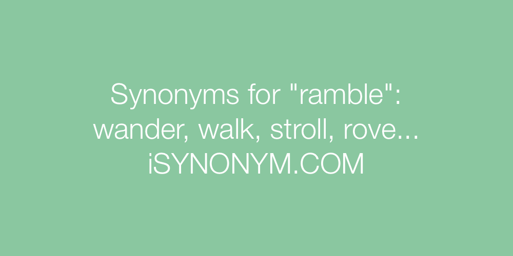 Synonyms ramble