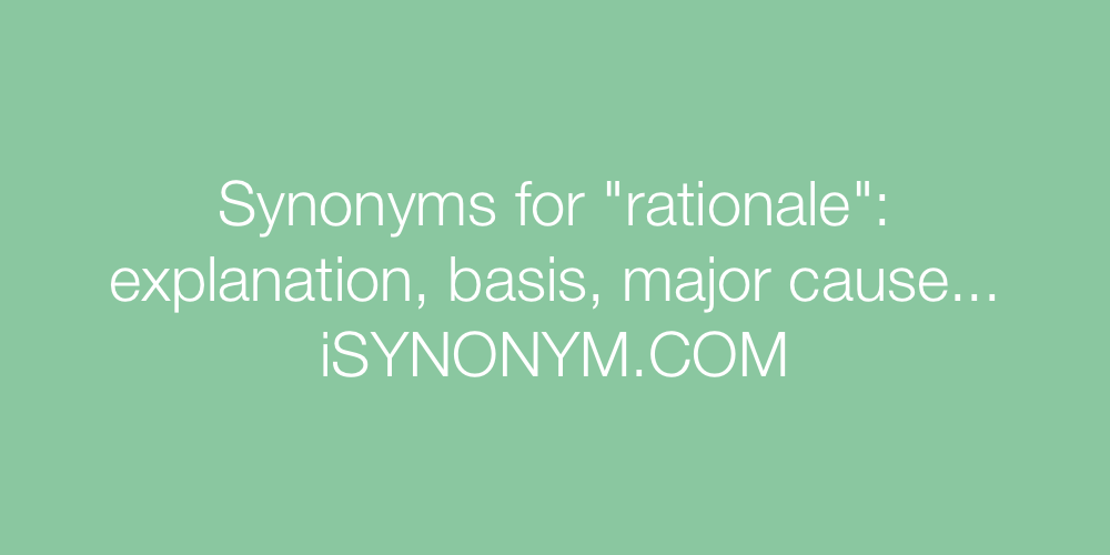 Synonyms rationale