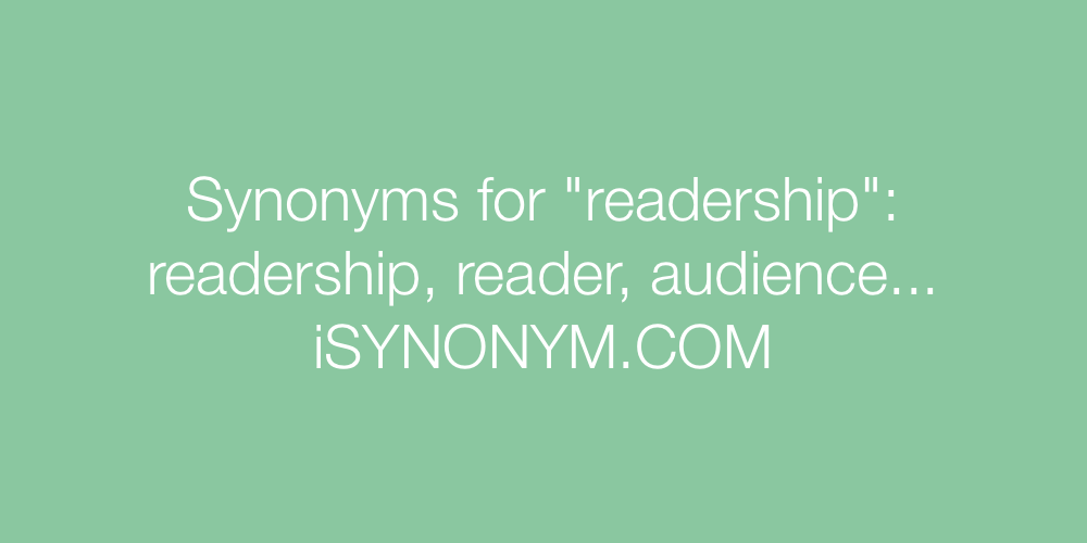 Synonyms readership