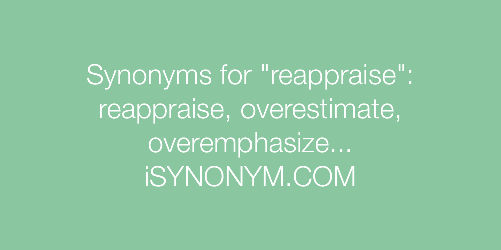 Synonyms reappraise