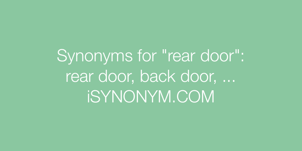 Synonyms rear door