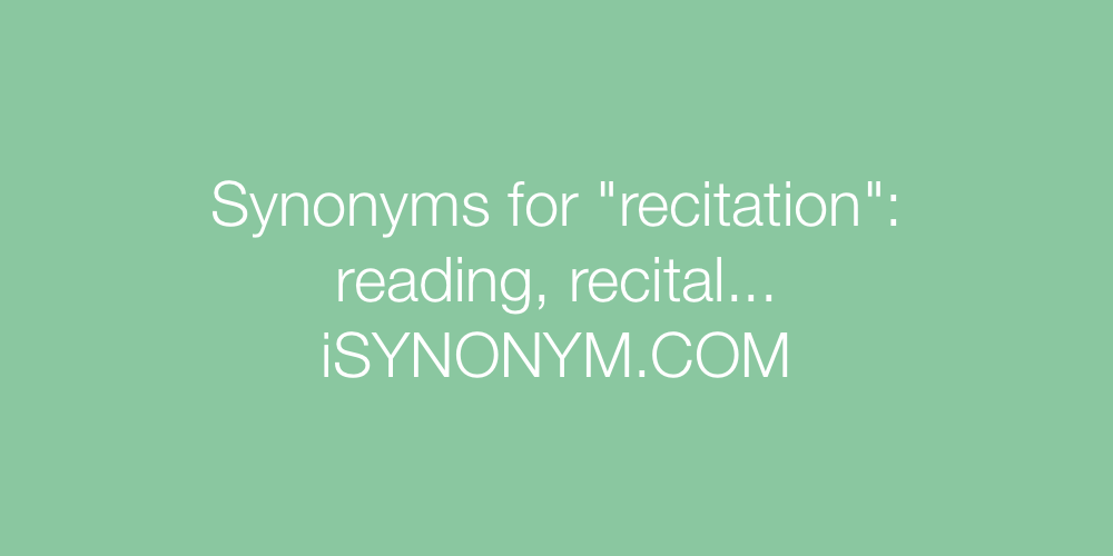 Synonyms recitation