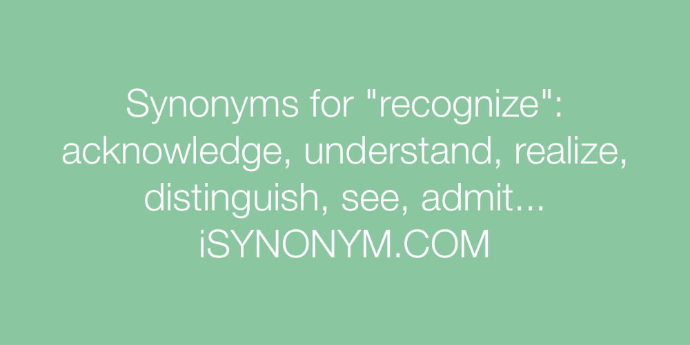 Synonyms recognize