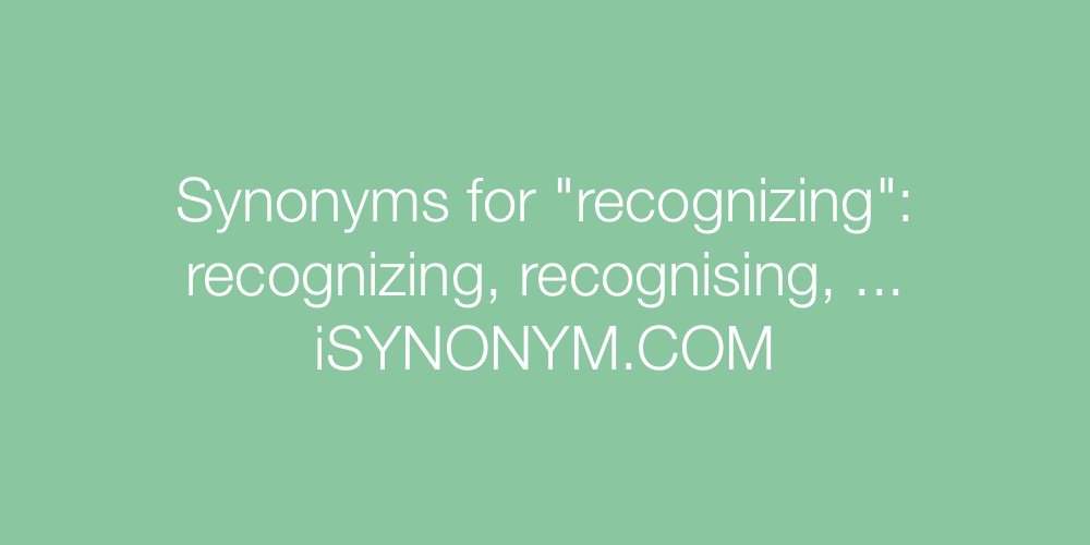Synonyms recognizing