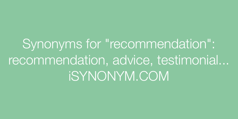Synonyms recommendation