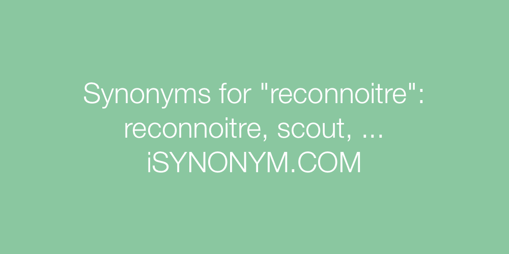 Synonyms reconnoitre