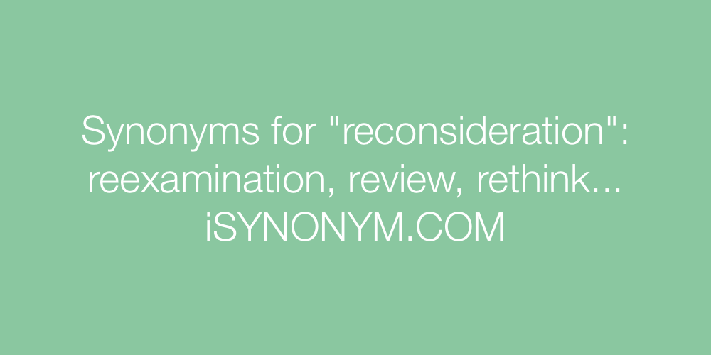 Synonyms reconsideration
