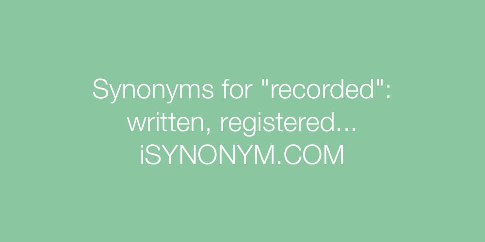 Synonyms recorded