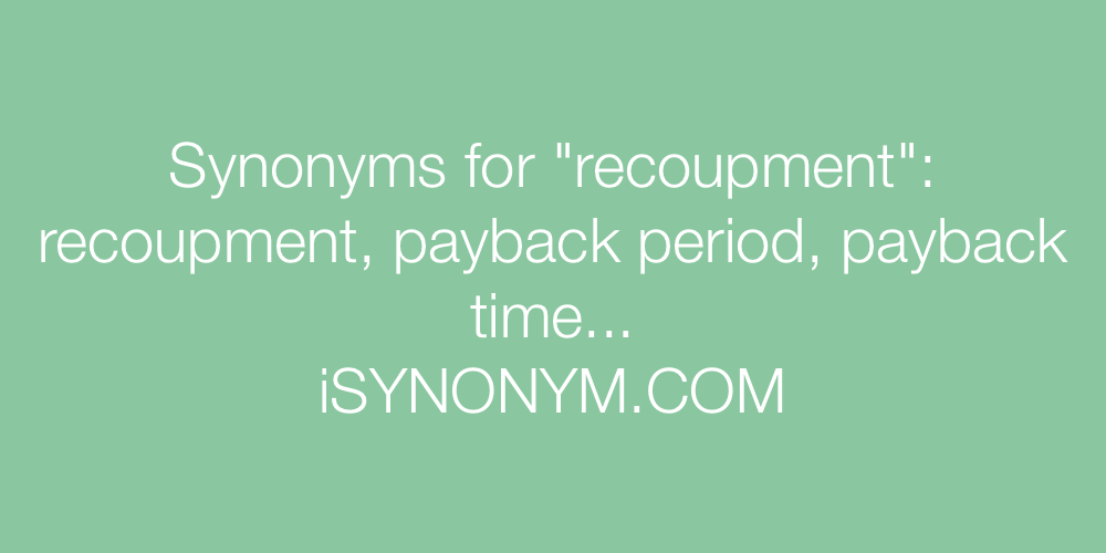 Synonyms recoupment