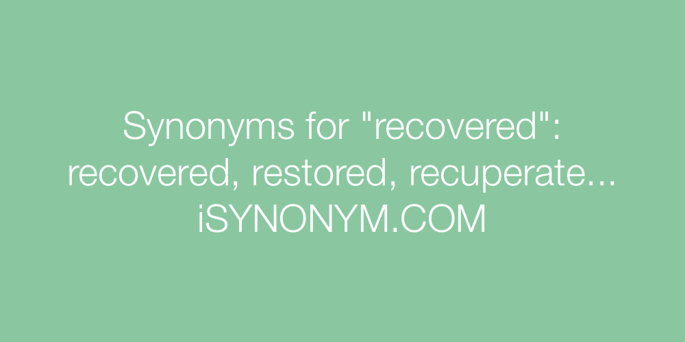 Synonyms recovered