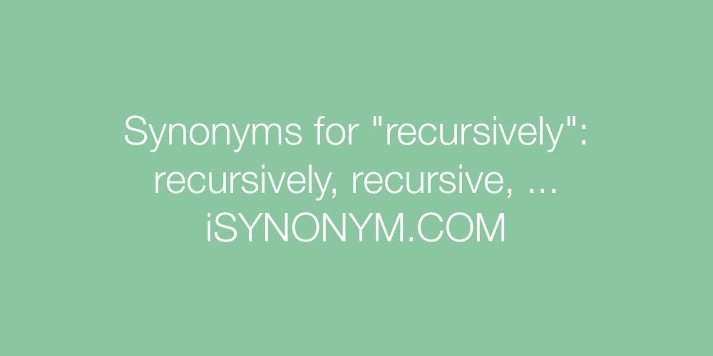 Synonyms recursively