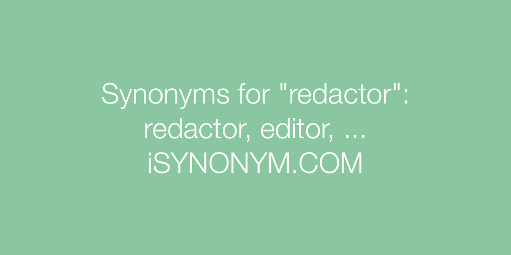Synonyms redactor