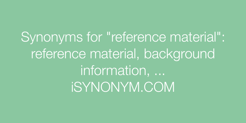 Synonyms reference material