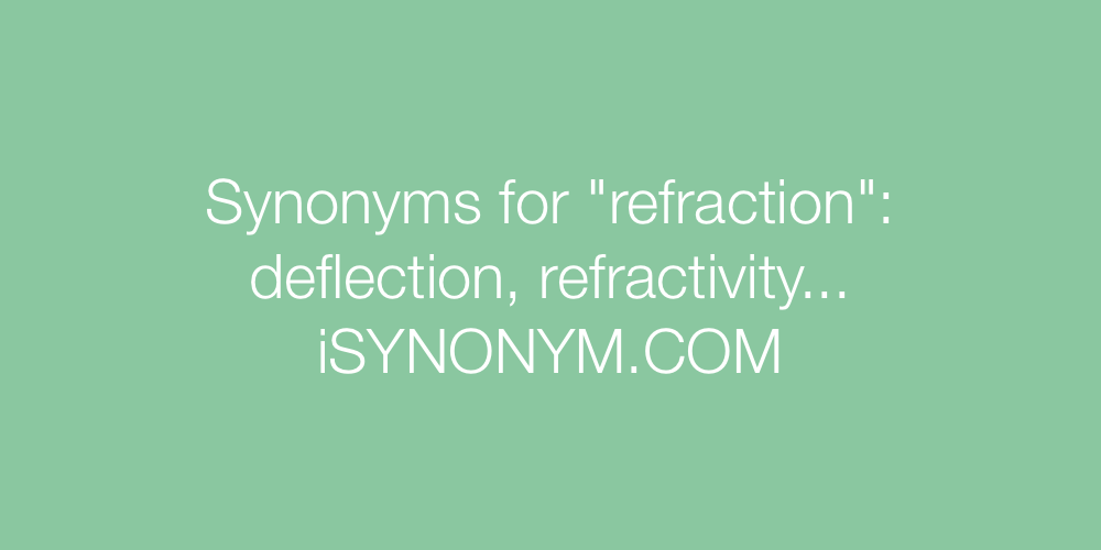 Synonyms refraction