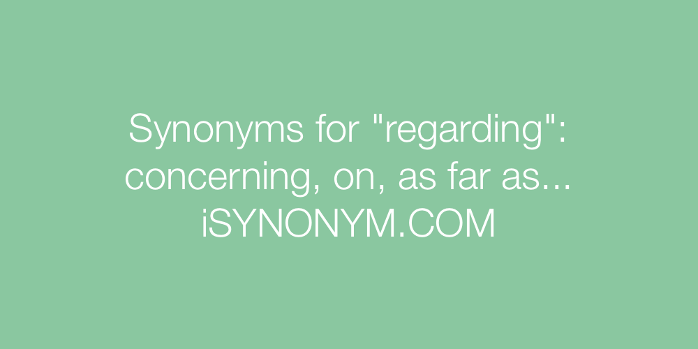 Synonyms regarding