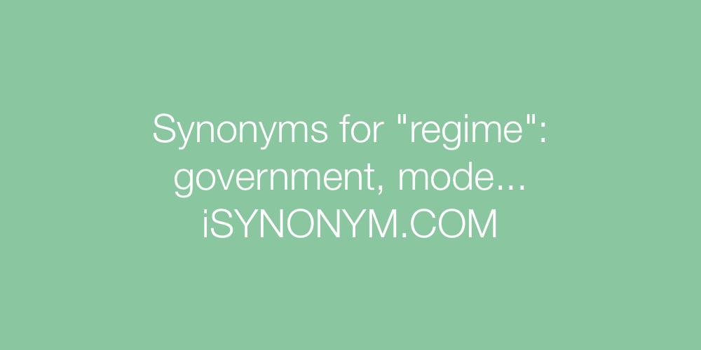 Synonyms regime
