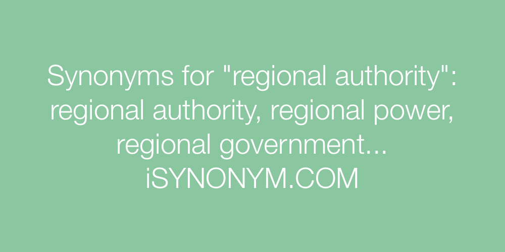 Synonyms regional authority