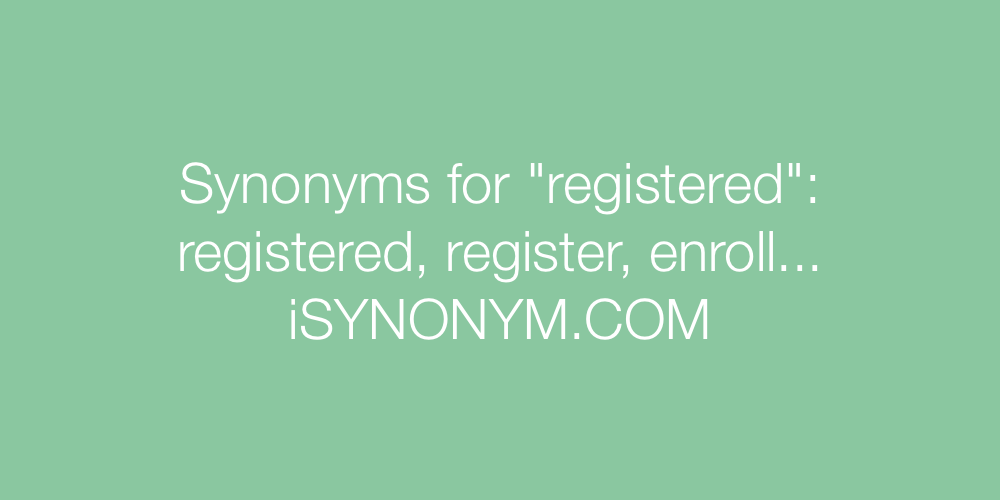 Synonyms registered