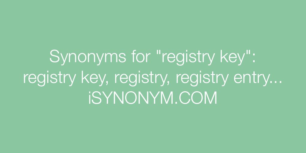 Synonyms registry key