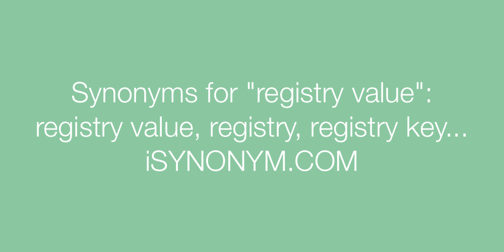 Synonyms registry value