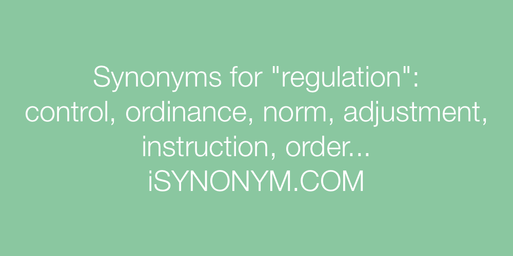 Synonyms regulation