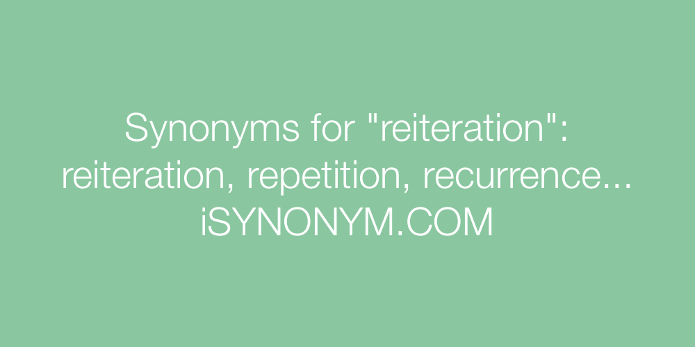 Synonyms reiteration