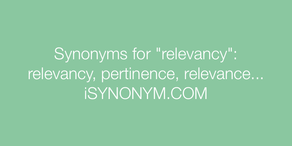 Synonyms relevancy