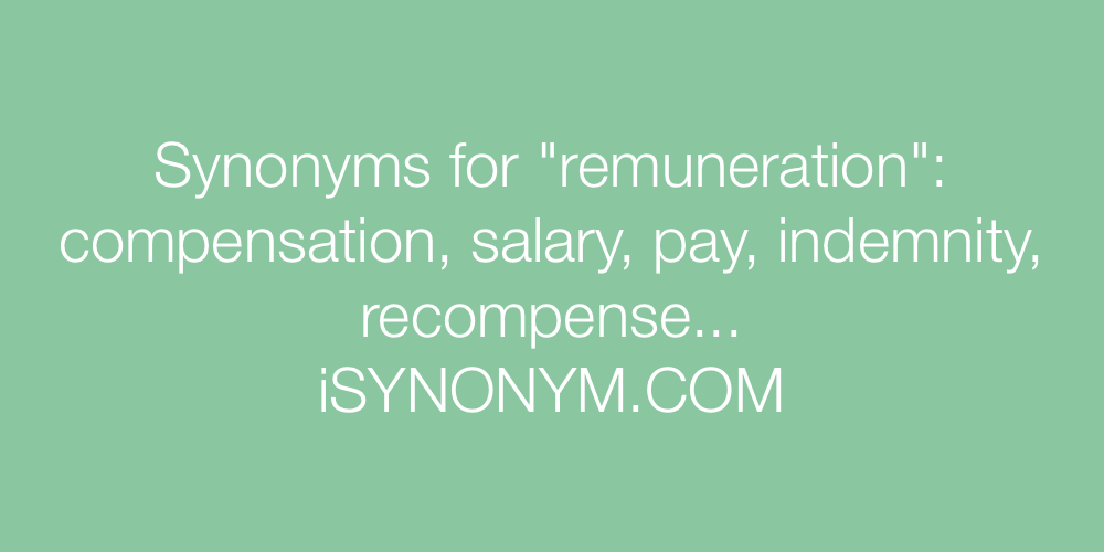 Synonyms remuneration