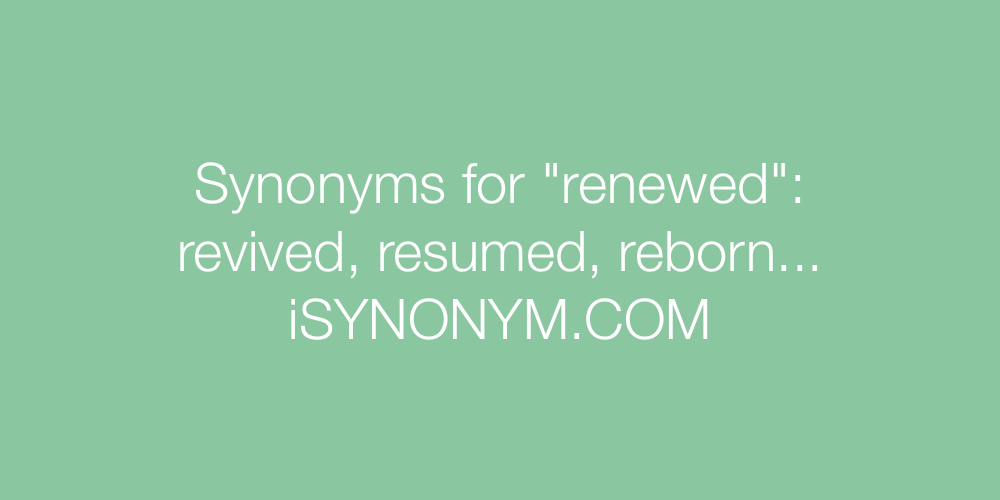 Synonyms renewed
