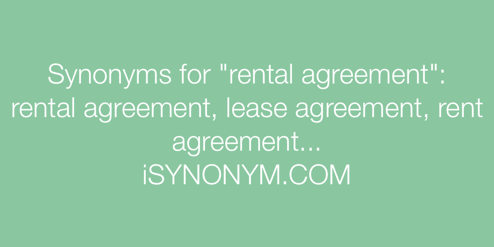 Synonyms rental agreement