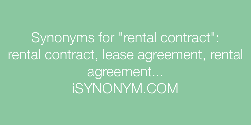 Synonyms rental contract