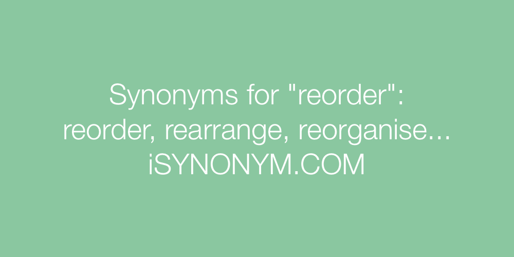 Synonyms reorder
