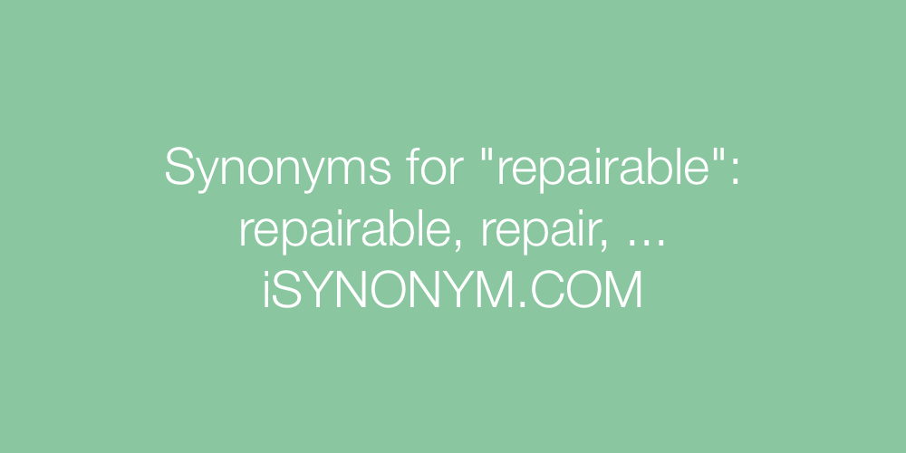 Synonyms repairable