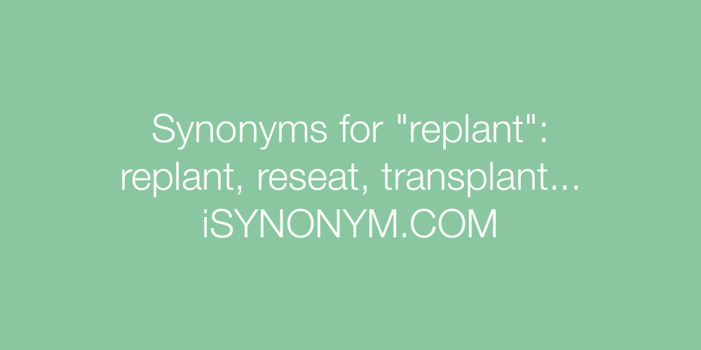 Synonyms replant