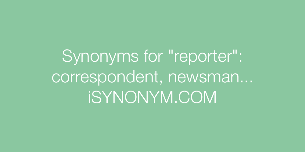 Synonyms reporter