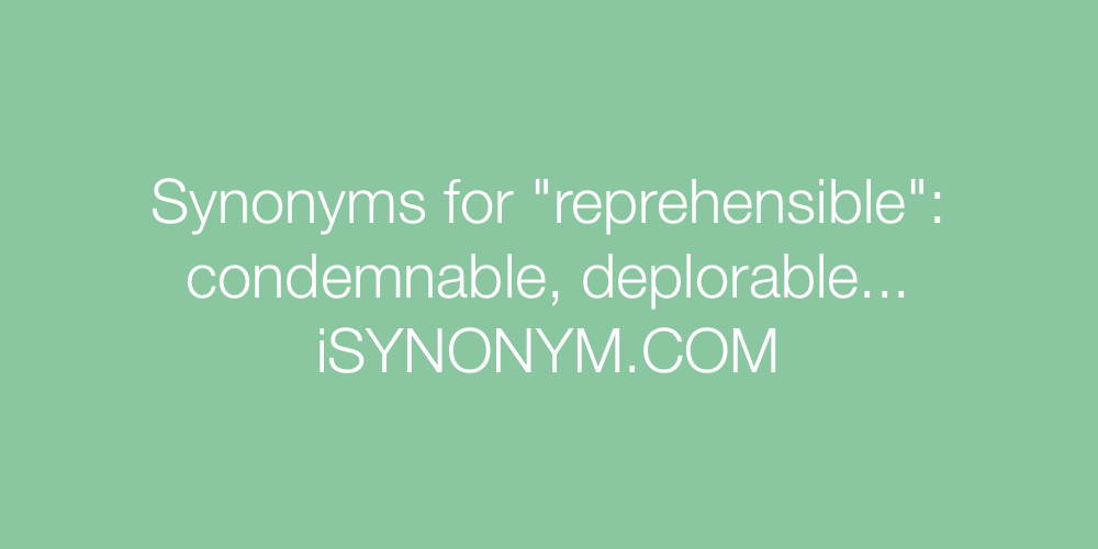 Synonyms reprehensible