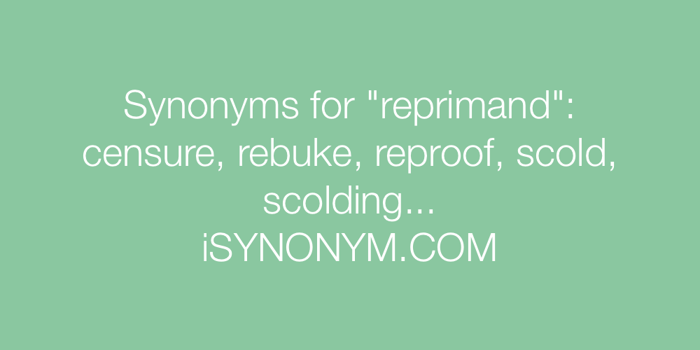Synonyms reprimand