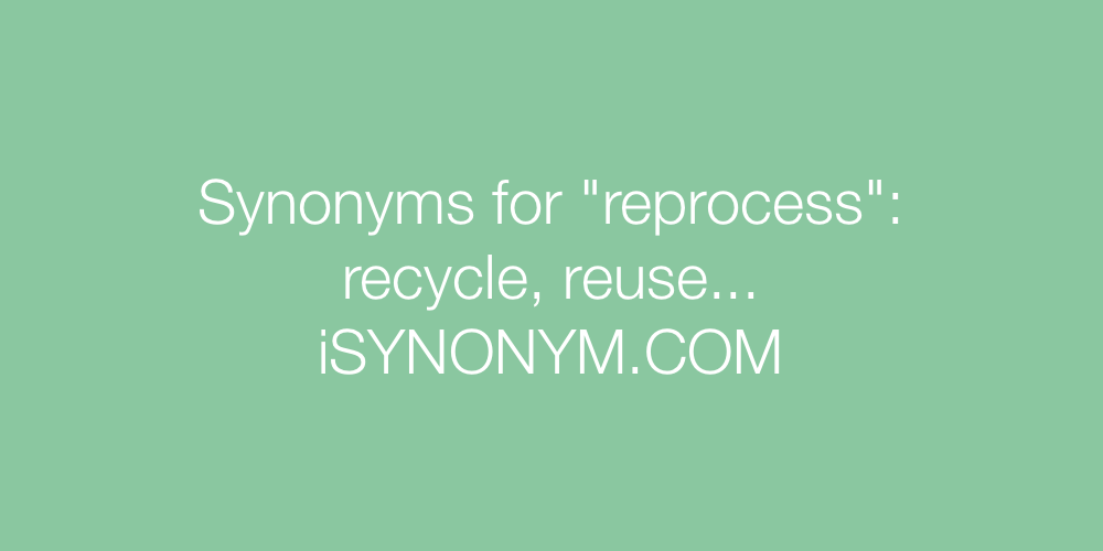Synonyms reprocess