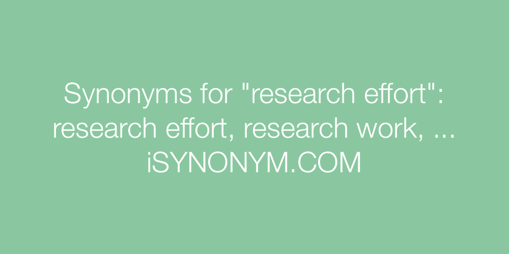 Synonyms research effort