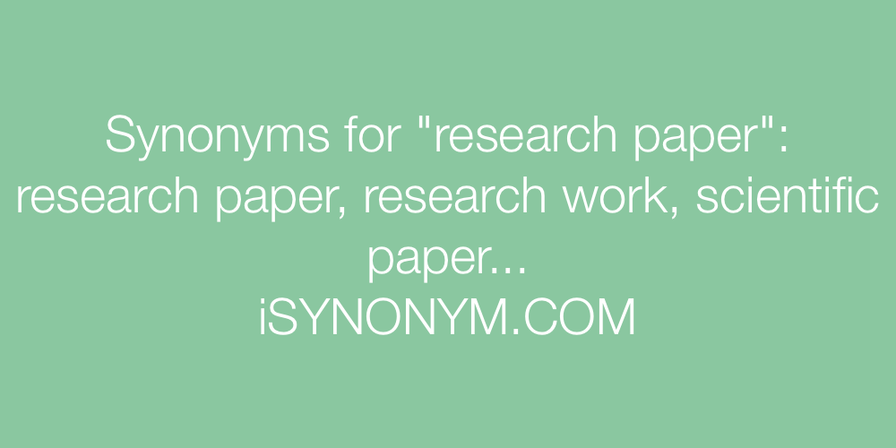 Synonyms research paper