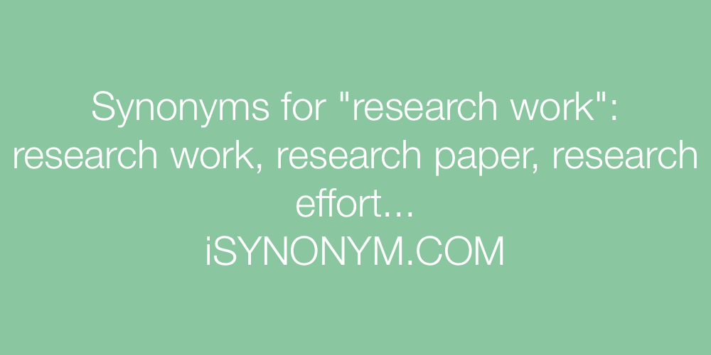 Synonyms research work