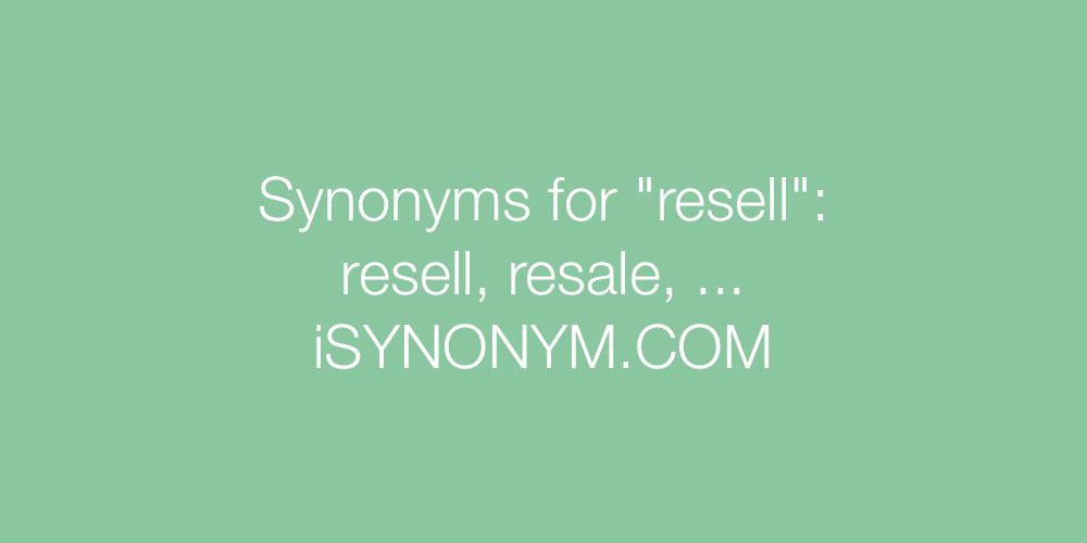 Synonyms resell