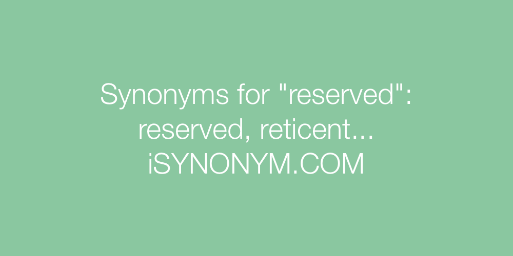 Synonyms reserved