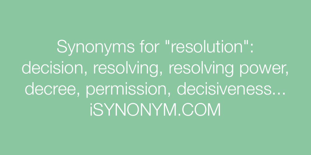 Synonyms resolution