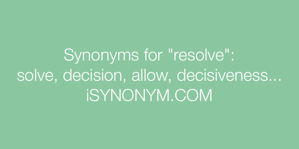 Synonyms resolve