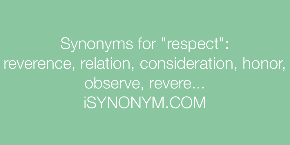 Synonyms respect