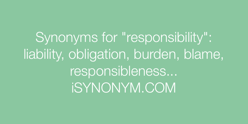 Synonyms responsibility