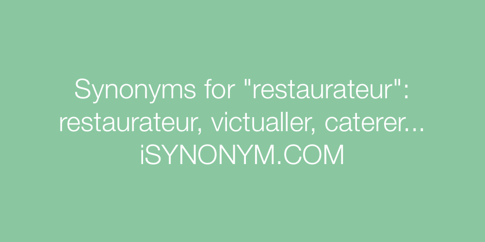 Synonyms restaurateur