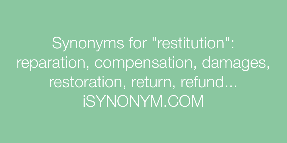 Synonyms restitution